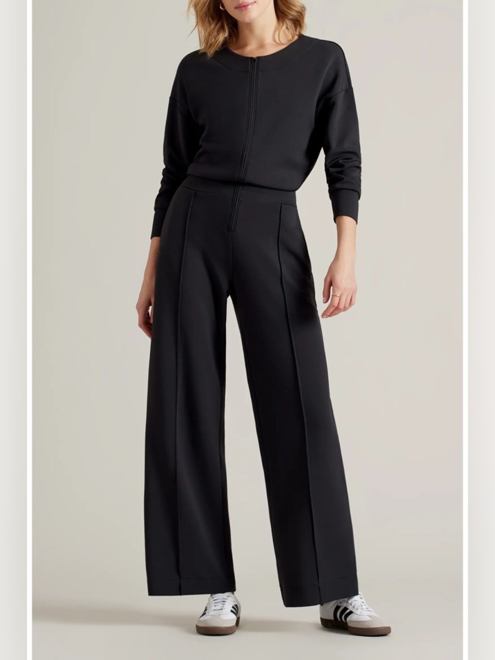 RHÔNE NWT Dream Glow Wide Leg Jumpsuit in Black Size Large
